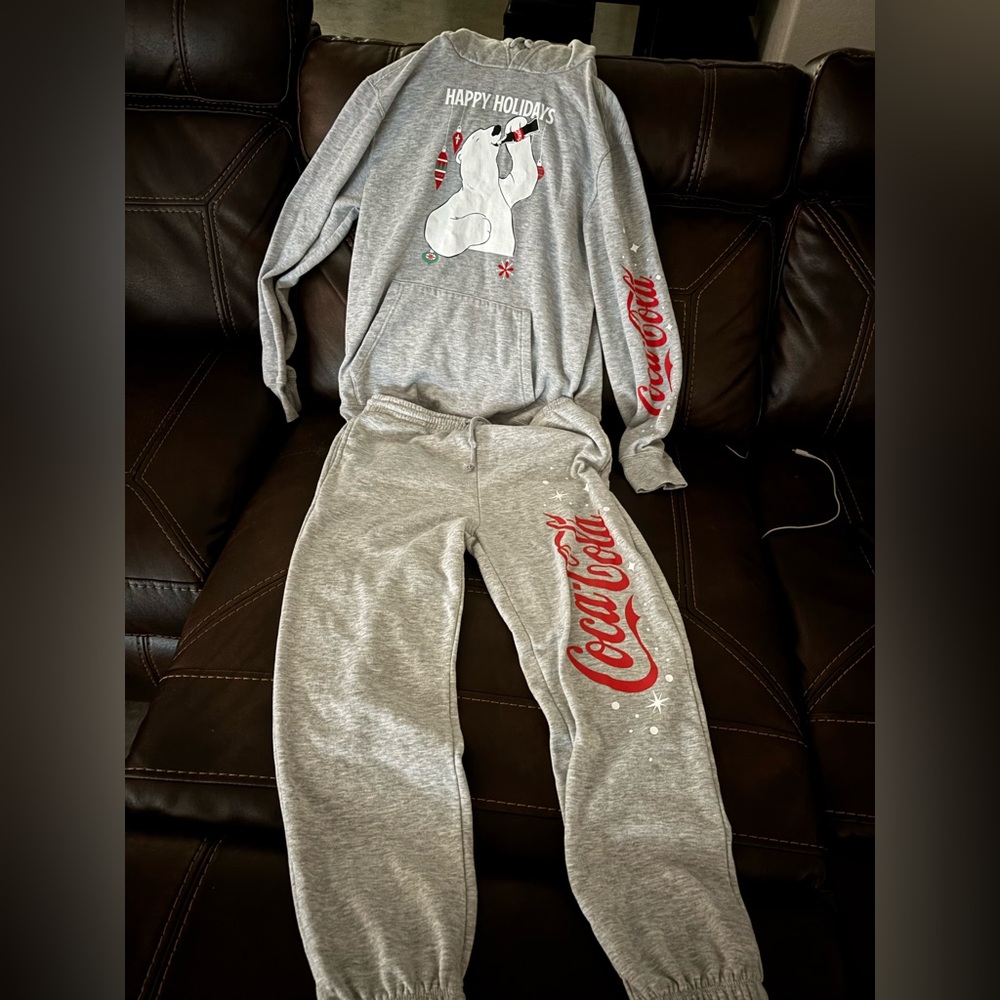 Coca Cola Gray and Red Joggers with Logo
